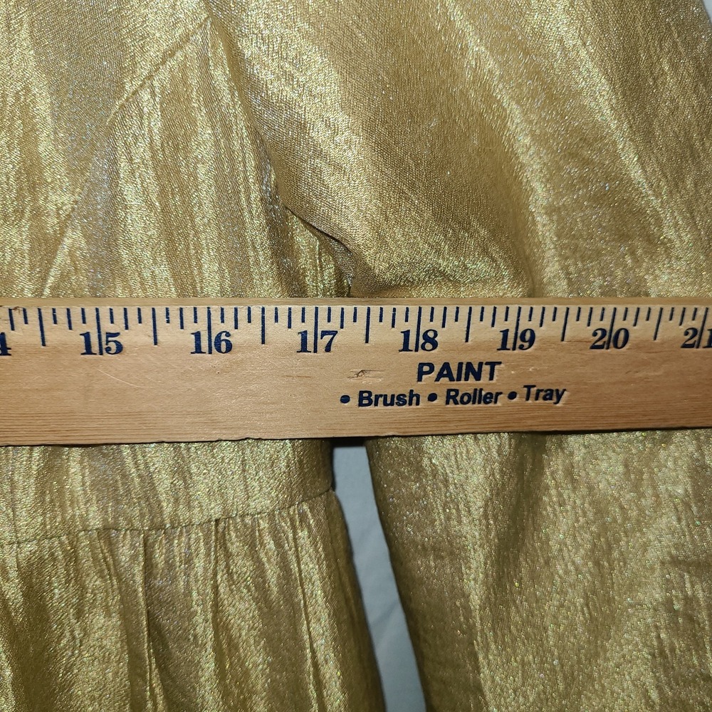 Context Dress & Overcoat 1960s Inspired Metallic Gold Size 8 Empire Waist - Picture 10 of 14